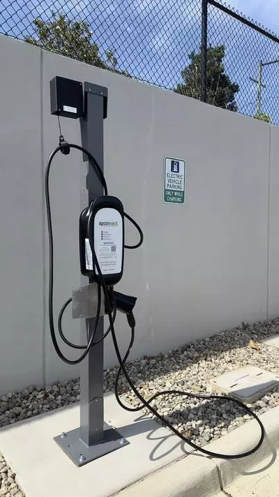An electric vehicle charging station