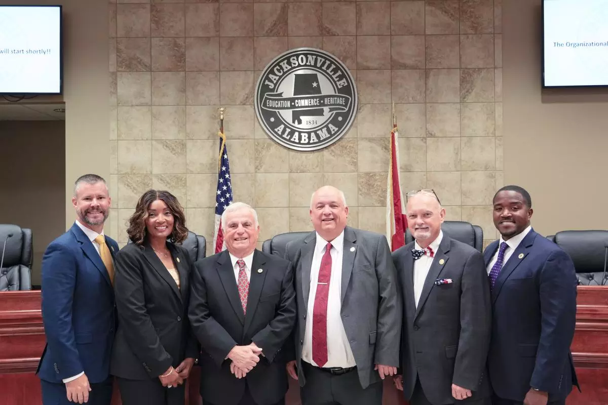 City Council and mayor of Jacksonville Andy Green, Sherry Laster, Terry Wilson, Mark Jones, James Newell, Marqeus Green