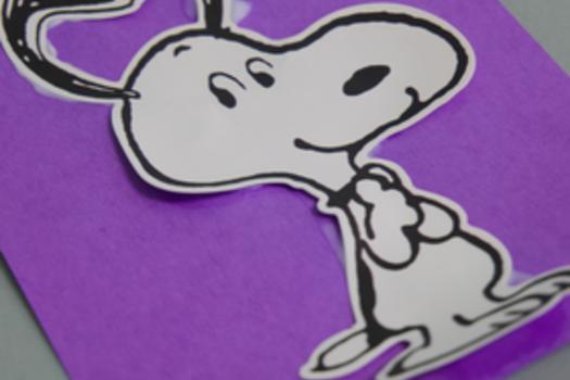 One of the Valentine cards featuring Snoopy
